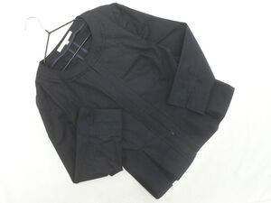 ネコポスOK ナチュラルビューティー ノーカラー ジャケット size38/紺 ■◇ ☆ ega8 レディース