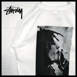 【STUSSY】ボブ・マーリー コラボ　Tシャツ　L　白　(新品未使用タグ付き)