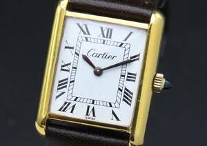 希少 1円 稼働品 Cartier カルティエ プレマストタンク LM 手巻 Cal.2512 18KGP ホワイトダイヤル ヴィンテージ レディース腕時計 SSCLG325