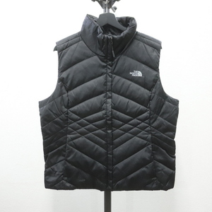 C234 2000年代製 THENORTHFACE ノースフェイス 550 ダウンベスト■00s 表記XLサイズ レディース ブラック 黒 ナイロン 古着卸 Y2K アメカジ