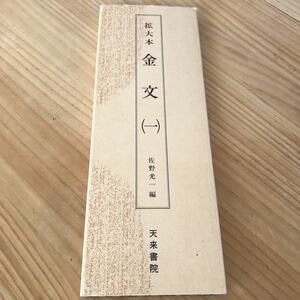 拡大本　金文(一) 佐野光一編　天来書院　中古　送料無料　篆刻　書道