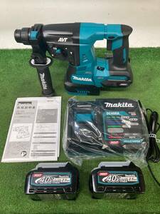 【未使用品】★makita(マキタ) 28㎜ 40v充電式ハンマドリル 青(フルセット2.5Ahバッテリx2/充電器/ケース) HR001GRDX　ITXKD242G3D0