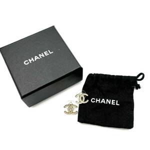 【１円スタート】CHANEL　シャネル　ピアス　ココマーク　ラインストーン　10A　ゴールド　アクセサリー　レディース　7A-009