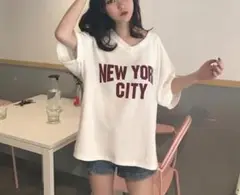 【再入荷】韓国 トップス 白Tシャツ レディース