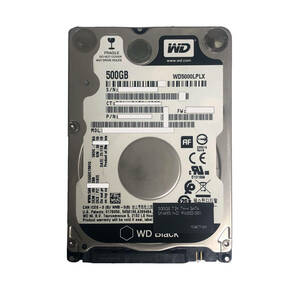 ◆大量在庫　動画品◆2.5インチHDD【WESTERN DIGITAL WD5000LPLX】500GB 7200 rpm 動作保証有