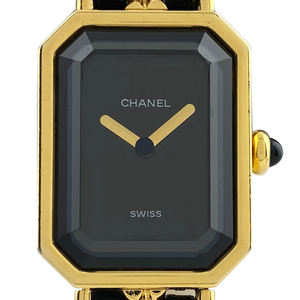 シャネル CHANEL プルミエール Mサイズ H0001 腕時計 SS レザー クォーツ ブラック レディース 【中古】