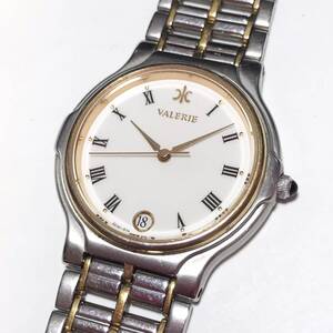 【1円】 時計 VALERIE ヴァレリー VAL-606 QUARTZ クォーツ デイト 3針 ラウンド 腕時計 ウォッチ