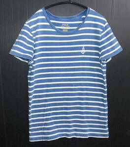 ◆国内正規美品 18ss RALPH LAUREN ラルフローレン インディゴ染 ボーダー Tシャツ XS