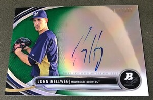 2013 BOWMAN PLATINUM John Hellweg RC Auto #/399 元広島カープ 来日外国人 ジョニー・ヘルウェグ直筆サインカード