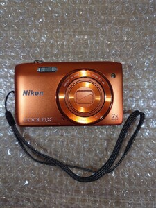 Nikon COOLPIX S3500 アプリコットオレンジ 動作確認済み ※1箇所キャップ欠品