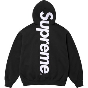 国内正規 新品 24aw Supreme Satin Applique Hooded Sweatshirt ロゴ パーカー Black XXL