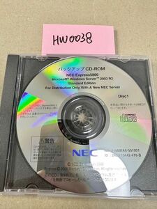 HW0038/中古品/NEC Express5800 バックアップ CD-ROM/Microsoft Windows Server 2003 R2 Standard Edition