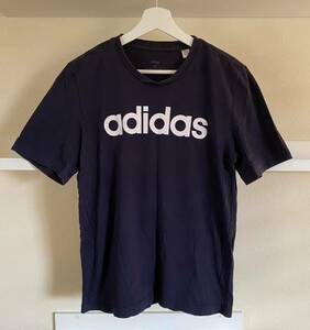 adidas アディダス ビッグロゴ Tシャツ 黒 サイズM