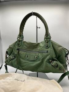 バレンシアガ BALENCIAGA シティ ショルダーバッグ レザー 2way グリーン　F1080