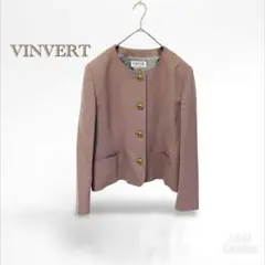 VINVERT バンベール】ビンテージ　古着　ノーカラージャケット　毛　11AR