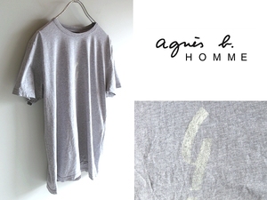 ネコポス対応 agnes b. homme アニエスべーオム 2017SS SAZ9 TS ポワンディロニー アイコン ロゴプリント Tシャツ 半袖カットソー 2 グレー