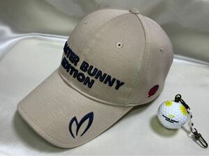 美品 正規品 PEARLY GATES パーリーゲイツ MASTER BUNNY EDITION マスターバ二ー ゴルフキャップ 帽子 キャップ べージュ 秋冬