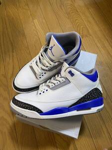 美USED！NIKE AIR JORDAN 3 RACER BLUE US10.5 28.5cm ナイキ　エアジョーダン　3 レーサー　ブルー