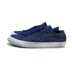 y■【29.5cm】ナイキ/NIKE SB ZOOMブレザーロー BLAZER LOWキャンバスデコン■紺MENS/69【中古】