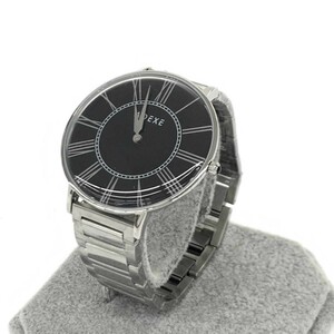新品同様◆ADEXE アデクス 腕時計 クォーツ◆2578A-02 シルバーカラー×ブラック SS メンズ ウォッチ watch