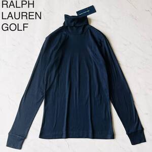 yK71　新品　RALPH LAUREN GOLF ラルフローレン　タートルネック　ハイネック　長袖　ウール　セーター　薄手　紺