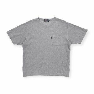 90s CHAPS RALPH LAUREN チャップス ラルフローレン サーマル ワッフル風 半袖Tシャツ M /グレー/日登美代理/ビンテージ