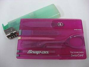 即落★スナップオン☆マルチツールVICTORINOX(スケルトン／ボールペン／ハサミ／スイスカード-PINK)