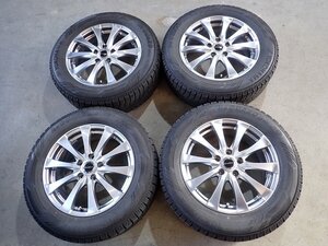 YS14124【送料無料225/60R17】クロストレック SK系フォレスターなどへ 中古スタッドレス ★17×7J 114.3/5H ET55★1円スタート