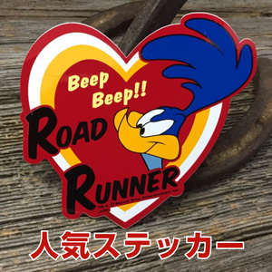 ロードランナー ハート型 ステッカー ◆ デカール Beep Beep ROADRUNNER シール RRD3