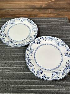 ☆ノリタケ　noritake　花柄(青色)　2枚セット　中古品・傷あり・箱なし☆