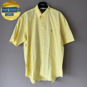 未使用級！Ralph Lauren ラルフローレン『BLAKE』ライン 半袖ボタンダウンシャツ 黄色 イエロー XL（USAサイズ）LL 日本サイズ2XL（3L）