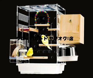 激安価格 鳥かご 透明 鳥小屋 アクリル製 複数飼い 鑑賞用い セキセイインコ 小鳥 S1104