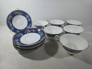 269 WEDGWOOD BLUE SIAM ウェッジウッド ブルーサイアム カップ ソーサー 6客セット ティーカップ 良品