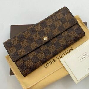 H921【ほぼ極美品】箱、布付き！！！LOUIS VUITTON ルイヴィトン ポルトフォイユサラ N61734 ダミエ 二つ折り長財布 カード入れ×10