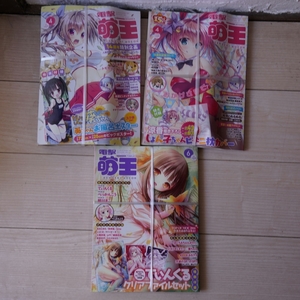 電撃萌王 2016年4月号、6月号 2017年4月号 未開封 ドキドキしすたー葵ちゃん/涼香 しょん子ちゃんビキニ枕カバー/てぃんくるクリアファイル