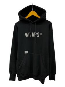 WTAPS (ダブルタップス) 24SS パーカー フーディー トレーナー スウェット コットン ロゴ 裏起毛 2 ブラック メンズ/025