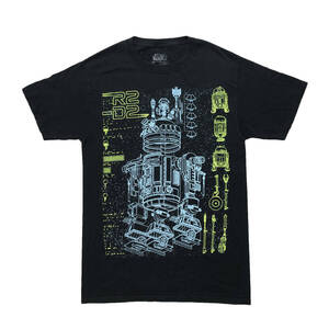 【期間限定SALE】USA 古着 半袖 TシャツSTARWARS メンズSサイズ ブラック スターウォーズ R2D2 キャラクターTシャツ BA1360