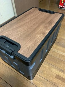 コンテナボックス 60L 収納ボックス 折りたたみ 木蓋付き 積み重ね 組立簡単 アウトドア YBD670