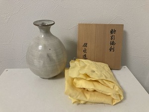 714 粉引徳利 太古窯 今井雄基造 共布 共箱 茶道具