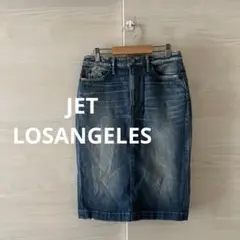 JET LOSANGELES★デニム タイトスカート 膝丈 ダメージ加工