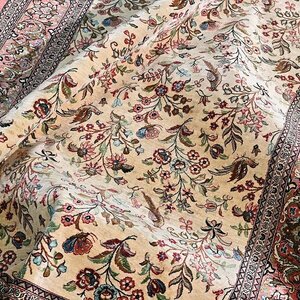 イラン製 ペルシャ絨毯 手織り 花柄 鳥 ラグ カーペット 敷物 _ギャベ ギャッベ タブリーズ カシャーン ナイン エスファハン クム 中国段通