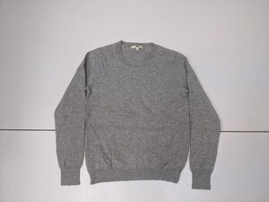 16．カシミヤ 100% ユニクロ ニットセーター Cashmere カシミア レディースL グレーx307