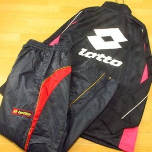 ◎使用少なめ！L 上下セット！Lotto ロット◆ジャージジャケット&裏起毛ナイロンパンツ 秋冬！◆メンズ 紺◆BA1488