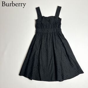 良品 BURBERRY BLUE LABEL バーバリーブルーレーベル チェックワンピース フレアワンピース ノースリーブ　ノバチェック ロゴボタン