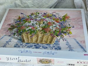 やのまん　フローラルバスケット　1000pcs　ジグソーパズル　開封　中袋未開封　箱難