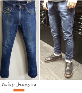 Nudie Jeans ヌーディジーンズ SLIM JIM スリムジム オーガニックコットン インディゴWASH スリムテーパードデニム MADE in ITALY