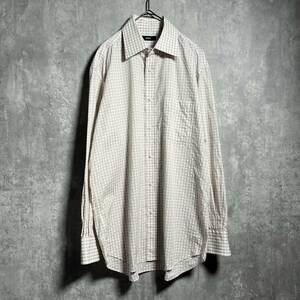 【美品】HUGO BOSS｜ヒューゴボス，長袖シャツ，チェック，オーバーサイズ，太アーム