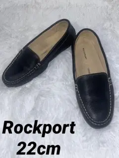 美品　 RockPort ロックポート　レザーローファー　通勤　黒　 22cm