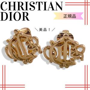 クリスチャン ディオール Diorイヤリング エンブレム ゴールド金レディース