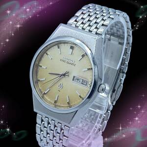 《稼働品》　セイコー　SEIKO　キングクオーツ　KING QUARTZ　デイデイト　防水　メンズ腕時計　クオーツ　5856-8020